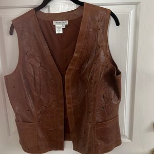 Coldwater  creek leather vest
